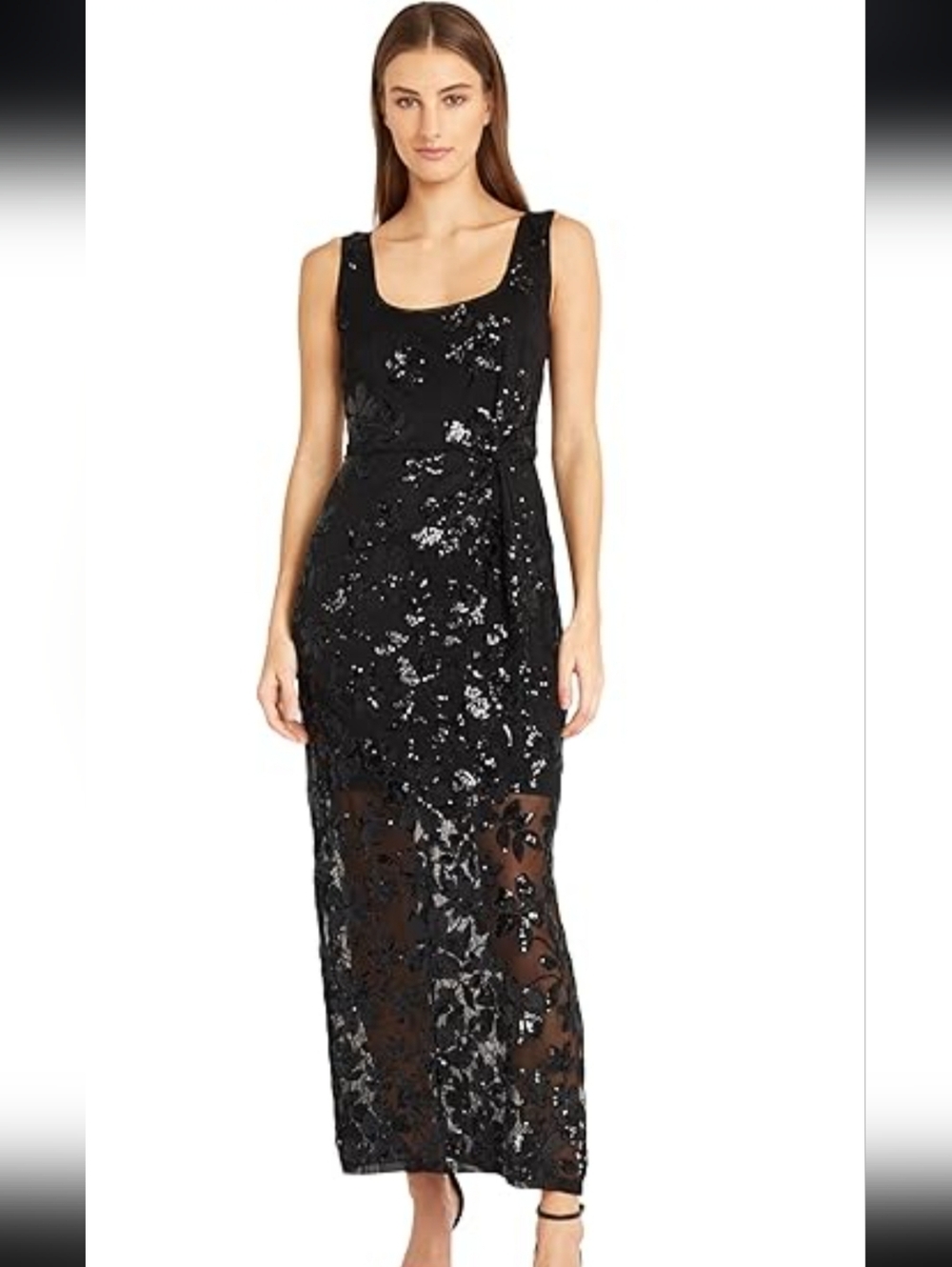 Black Sequin Overlay Dress